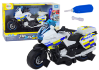 Vaikiškas policijos motociklas su atsukimo funkcija