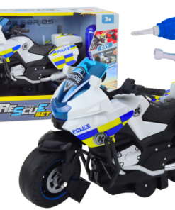 Vaikiškas policijos motociklas su atsukimo funkcija