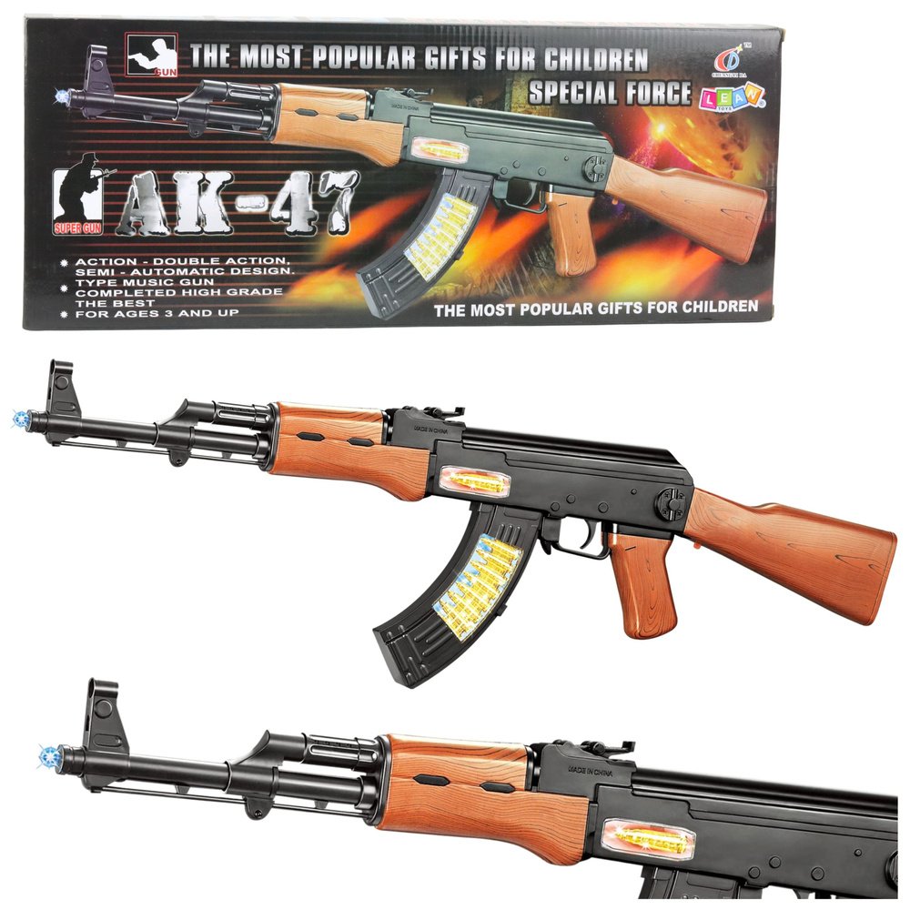 Žaislinis AK-47 automatas su garso ir šviesos efektais