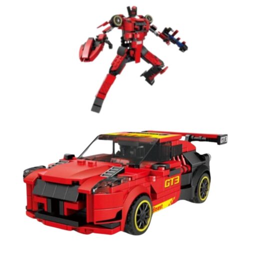 2‑in‑1 konstruktorius – sportinis GT3 automobilis ir futuristinis robotas