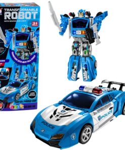 2‑in‑1 policijos robotas ir sportinis automobilis