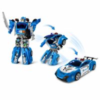 2‑in‑1 policijos robotas ir sportinis automobilis