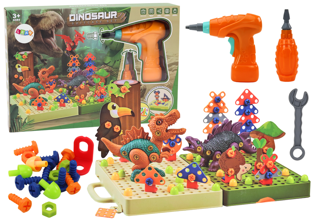 3D konstravimo rinkinys „Dinozaurai“ su gręžtuvu – išardymas ir surinkimas