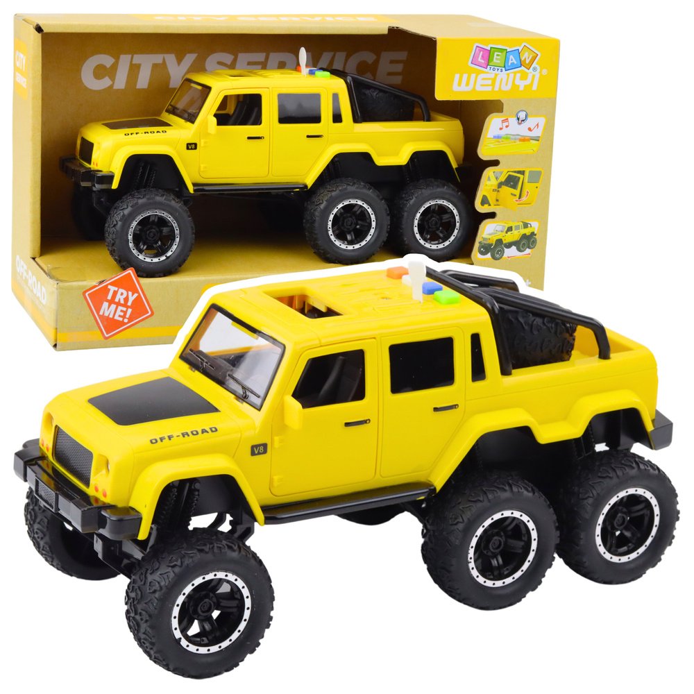 6×6 bekelės pikapas su šviesomis