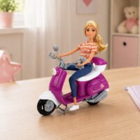 Anlily keliautoja – 30 cm lėlė su motoroleriu
