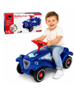 BIG New Bobby Car Classic „Delfinas“ mėlynas paspirtukas‑mašinėlė su garsais