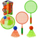 Badmintono rinkinys vaikams – 2 raketės + 2 kamuoliukai‑plunksnelės