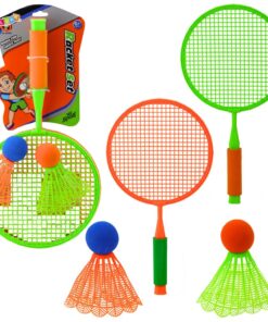 Badmintono rinkinys vaikams – 2 raketės + 2 kamuoliukai‑plunksnelės
