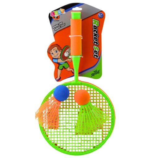 Badmintono rinkinys vaikams – 2 raketės + 2 kamuoliukai‑plunksnelės
