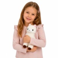 Balta pliušinė alpaka 28 cm