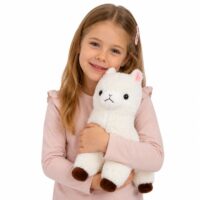 Balta pliušinė alpaka 38 cm