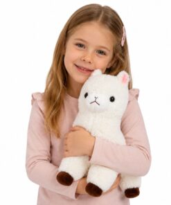 Balta pliušinė alpaka 38 cm