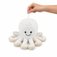 Baltas pliušinis aštuonkojis 30 cm