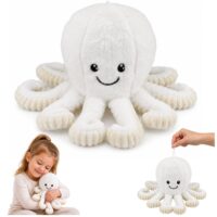 Baltas pliušinis aštuonkojis 30 cm