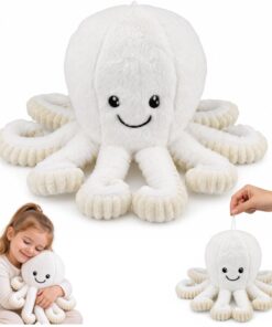 Baltas pliušinis aštuonkojis 50 cm