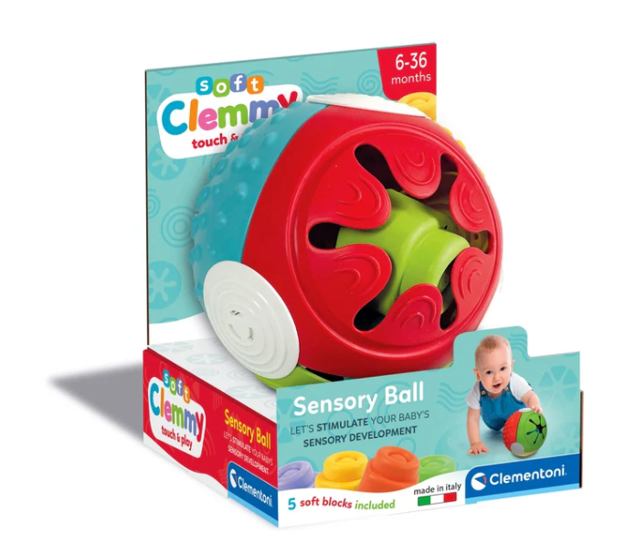 Clementoni „Clemmy sensorinis kamuolys su minkštomis kaladėlėmis“