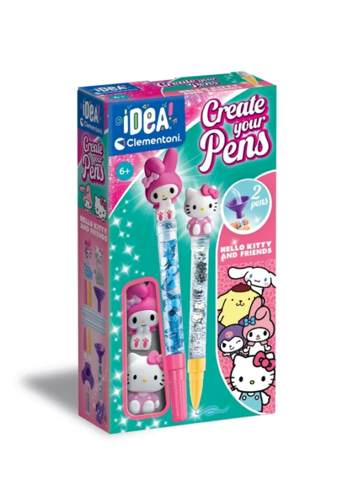 Clementoni „Hello Kitty ir draugai“ kūrybinis rašiklių gamybos rinkinys – 2 rašikliai