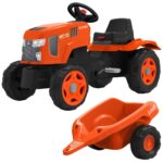 Falk Kubota M7‑174 pedalinis traktorius su priekaba
