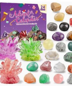 Advento kalendorius su akmenimis, mineralais ir kristalais