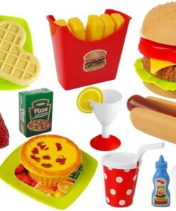 Hamburgerių rinkinys su maisto produktais