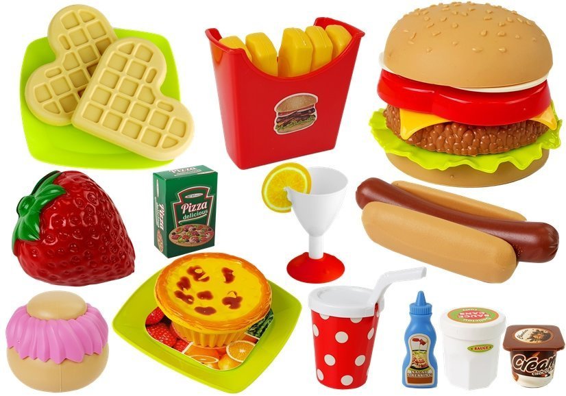 Hamburgerių rinkinys su maisto produktais