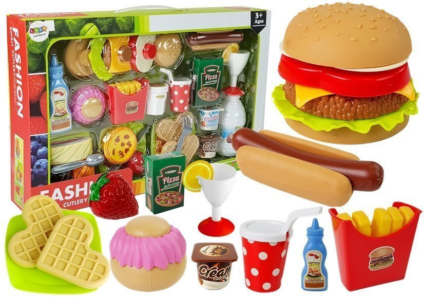 Hamburgerių rinkinys su maisto produktais