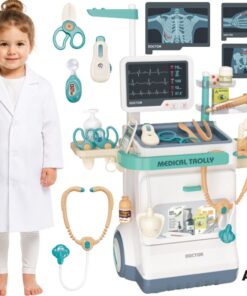Interaktyvus vaikiškas medicininis vežimėlis WOOPIE – mobilus diagnostikos komplektas su EKG monitoriumi