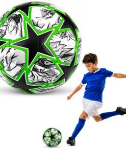 Juodai žalias treniruočių futbolo kamuolys – dydis 5