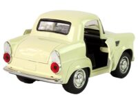 Klasikinis metalinis automobilis su atidaromomis durimis ir garsais
