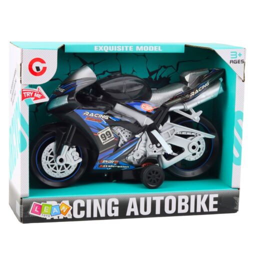 Lenktyninis motociklas su šviesos ir garso efektais