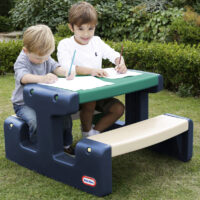 Little Tikes mėlynai‑žalias pikniko stalas su sėdynėmis