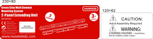 Masterkidz Flex dviejų lentų montavimo sistema – viršutinė ir apatinė juosta
