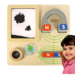 Masterkidz medinė magnetizmo edukacinė lentelė su magnetais