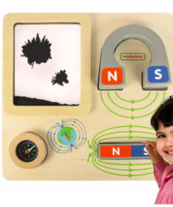 Masterkidz medinė magnetizmo edukacinė lentelė su magnetais