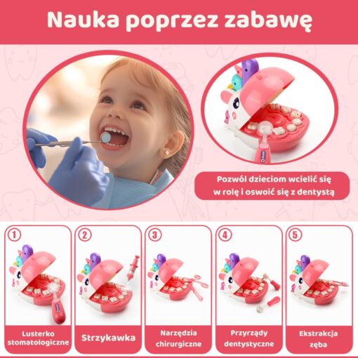 Mažojo dantisto rinkinys „Vienaragis“ su šviesomis