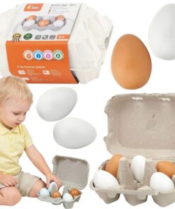 Mediniai žaisliniai kiaušiniai Viga – 6 vnt