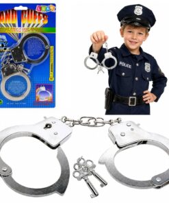 Metaliniai policijos antrankiai su rakteliais – vaikiškas žaislas