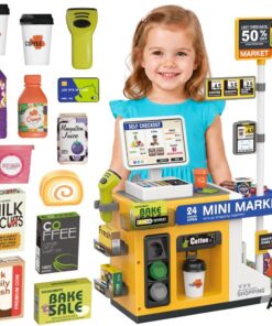 Mini prekybos stendas „Supermarket“ su savitarnos kasa – WOOPIE