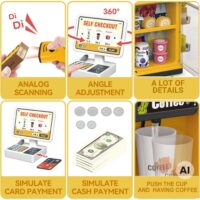 Mini prekybos stendas „Supermarket“ su savitarnos kasa – WOOPIE