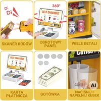 Mini prekybos stendas „Supermarket“ su savitarnos kasa – WOOPIE
