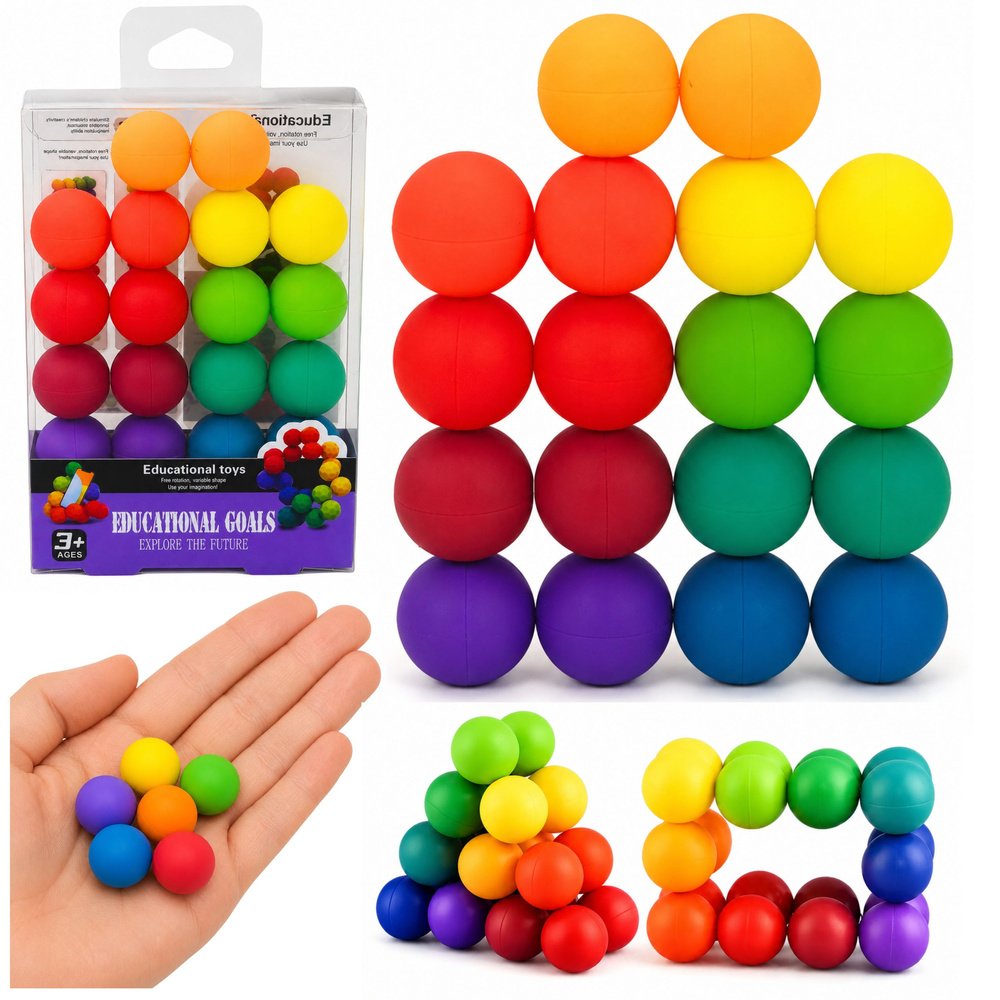 Montessori magnetinių kamuoliukų loginis žaidimas