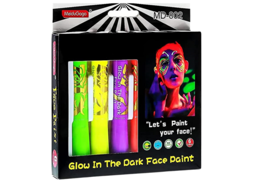 Neoninis veido dažymo rinkinys – 6 fluorescenciniai markeriai