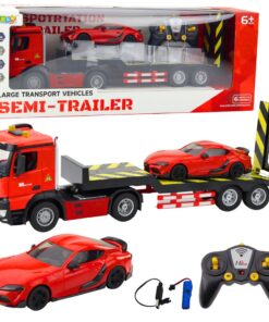 Nuotoliniu būdu valdomas tralas su lengvuoju automobiliu