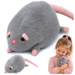 Pilkas pliušinis žiurkėnas su ilga uodega – 40 cm