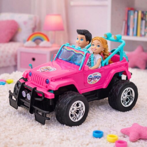 RC bekelės automobilis su 2 lėlėmis