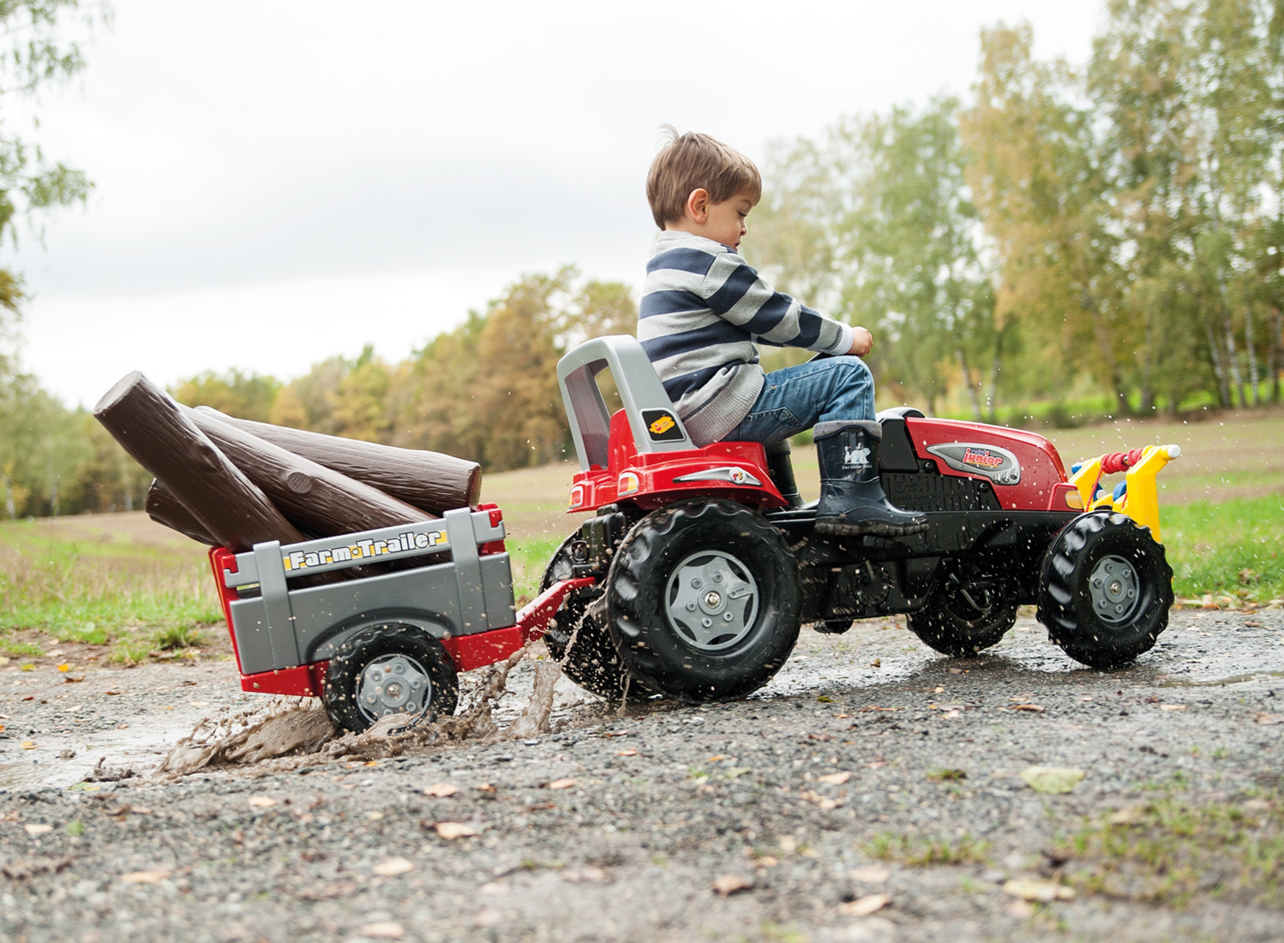 Rolly Toys RollyJunior RT pedalinis traktorius su priekaba vaikams