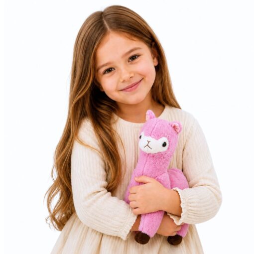Rožinė pliušinė alpaka 28 cm