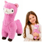 Rožinė pliušinė alpaka 28 cm