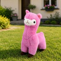 Rožinė pliušinė alpaka 28 cm