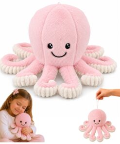 Rožinis pliušinis aštuonkojis 30 cm